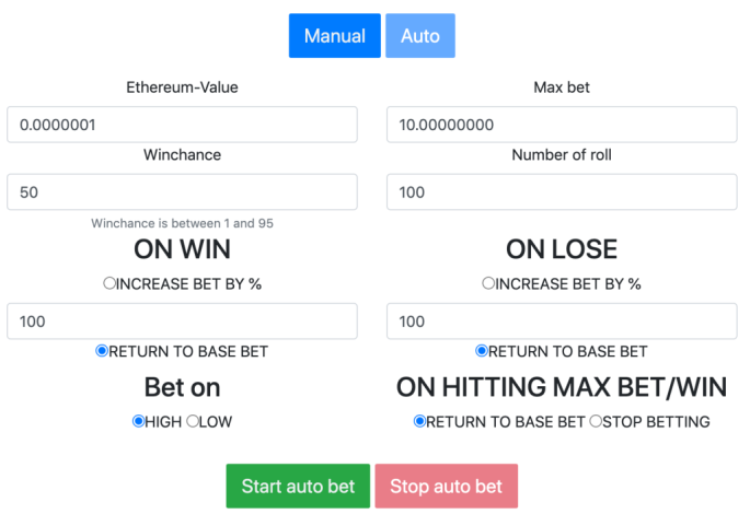 Free-Ethereum.io over under betting game