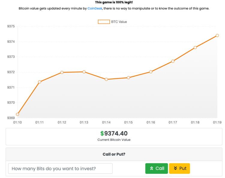 GraBTC Bitcoin price predicition game