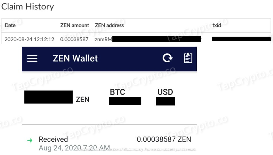 GetZen.Cash Payment Proof 08-24-2020
