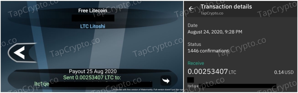 Free Litecoin Android App Payment Proof 8-25-2020