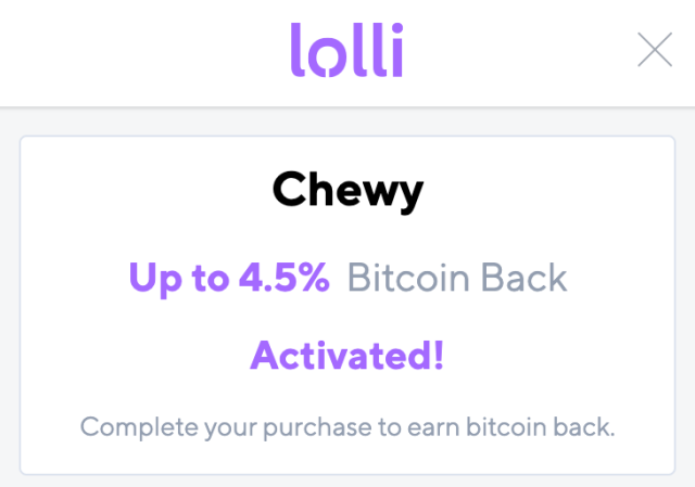 Bitcoin Cashback Activated Offer