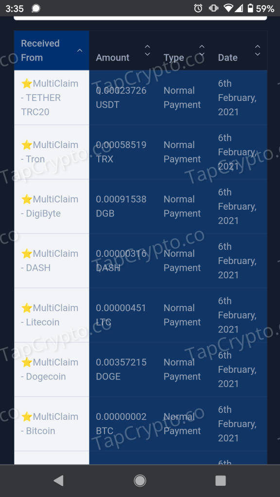 MultiClaim Payment Proof 2-6-2021