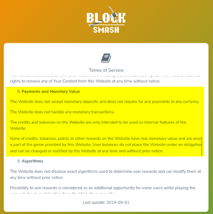 Blocksmash Terms and Conditions