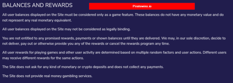 Piratewins Terms and Conditions