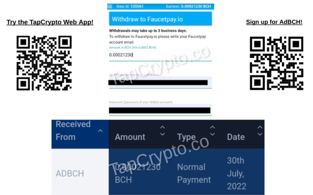 Payment Proof for AdBCH.Top on 7-30-2022