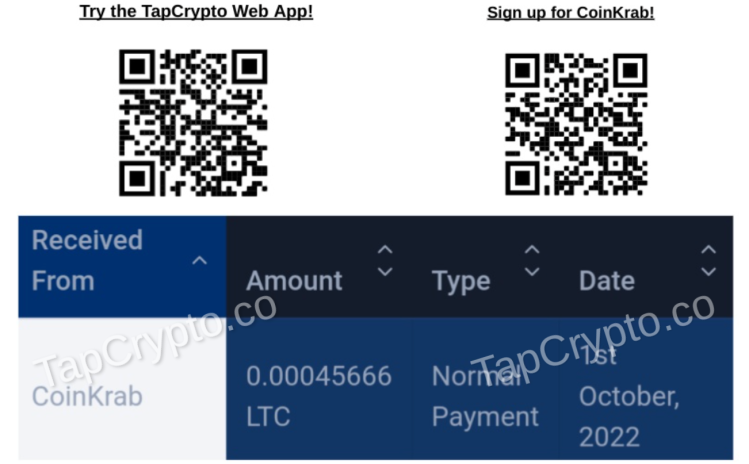Litecoin payment proof on 10-1-2022