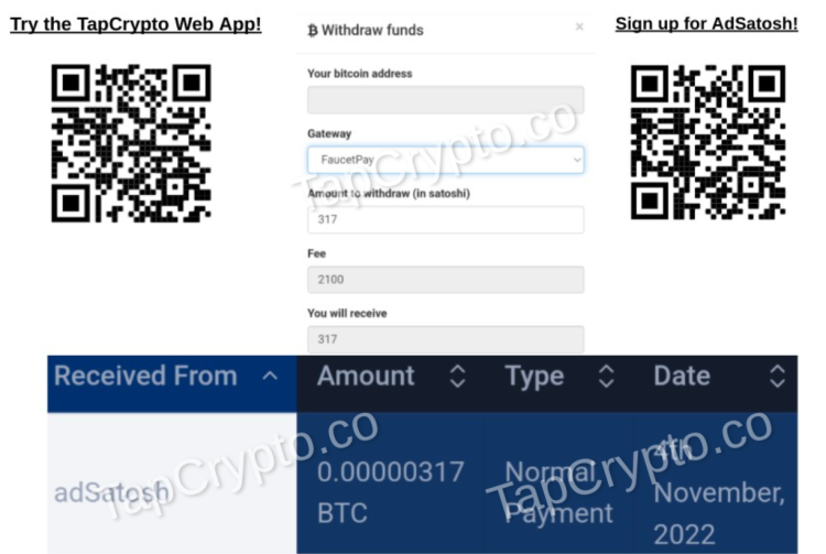 Updated payment proof of Bitcoin from AdSatosh.com
